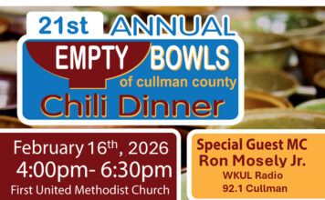 21st annual Empty Bowls of Cullman County event set for Feb. 16