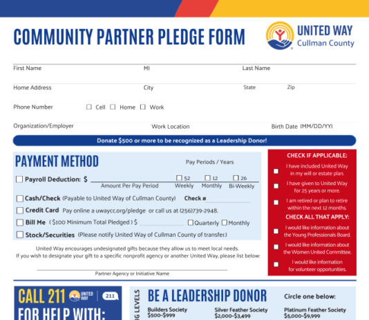 United Way of Cullman County transitions to leadership donor model for 2026 campaign