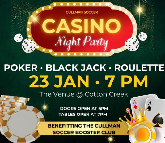 Casino Night fundraiser to support Cullman High School soccer set for Jan. 23