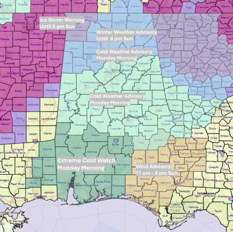Winter weather and severe storm threat continue, followed by very cold temperatures