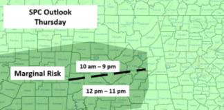 A Few Storms with Hail and 40-60 MPH Gusts Possible