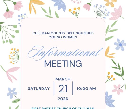 Cullman County Distinguished Young Women holding informational meeting March 21
