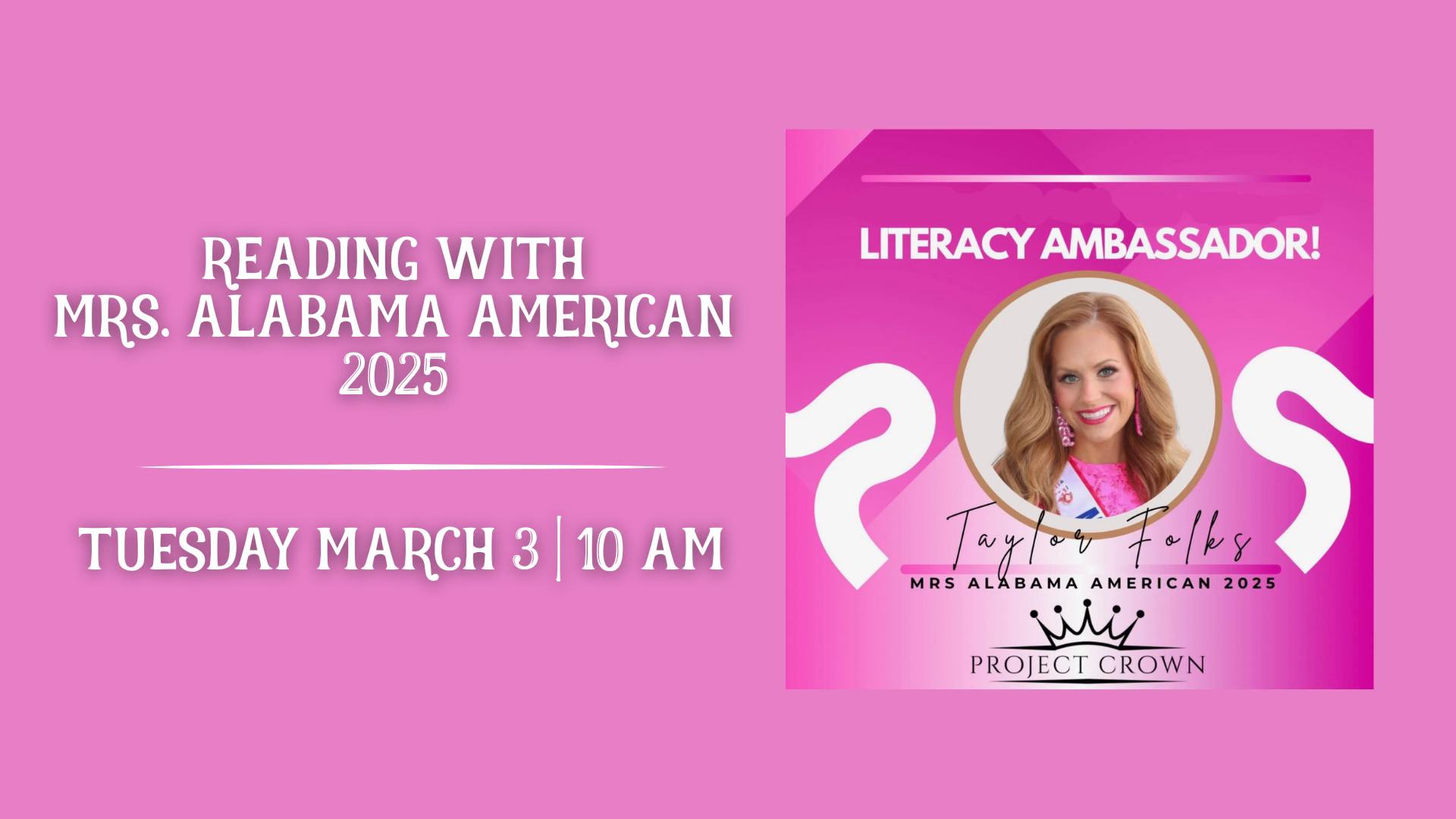 Read with Mrs. Alabama American March 3 at Karma’s Coffee House 