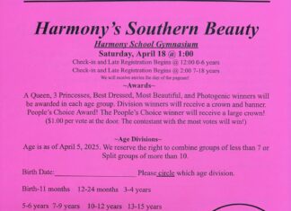 Harmony School’s 20th annual Southern Beauty Pageant set for April 18