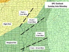 Severe Weather Threat Sunday into Monday Followed by a Hard Freeze