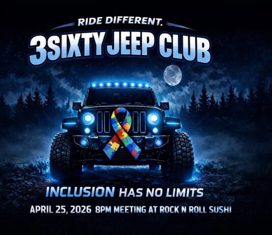 3Sixty Jeep Club hosting Autism Night Ride April 25