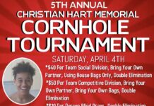 Christian Hart Memorial Cornhole Tournament returns for 5th year – April 4