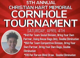 Christian Hart Memorial Cornhole Tournament returns for 5th year – April 4