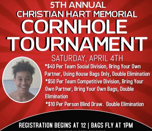 Christian Hart Memorial Cornhole Tournament returns for 5th year – April 4