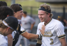 PREP BASEBALL: Inman’s grand slam finishes off Southside, Bearcats win 11-0 to move on to round two Cullman's Jonah Inman (right) celebrating with teammates after his game-ending grand slam. (Photo via. Lucas Gray)
