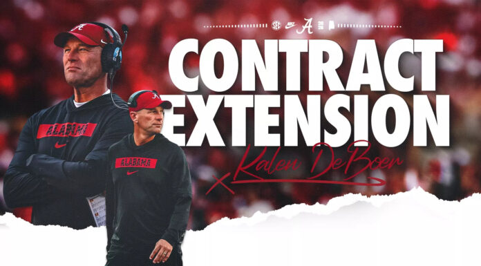 Head coach Kalen DeBoer’s contract extended through 2033 season