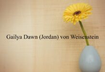 Obituary: Gailya Dawn (Jordan) von Weisenstein