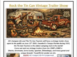 Tin Can Tourists coming to JG’s Campen Life RV Campground June 13