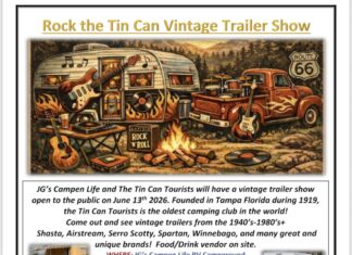 Tin Can Tourists coming to JG’s Campen Life RV Campground June 13