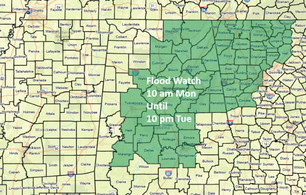 Thunderstorms with Heavy Rain on Memorial Day