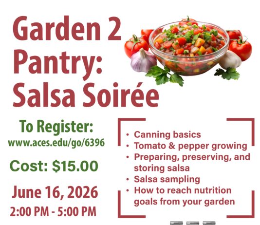 Alabama Extension to host Garden 2 Pantry: Salsa Soiree workshop on June 16 – take home a jar of salsa!