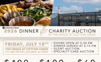 Unsheltered Dinner & Charity Auction set for July 10 at Cotton CreekÂ