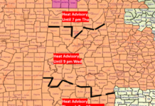 Heat Advisory Today with a Few Damaging Wind Gusts Possible