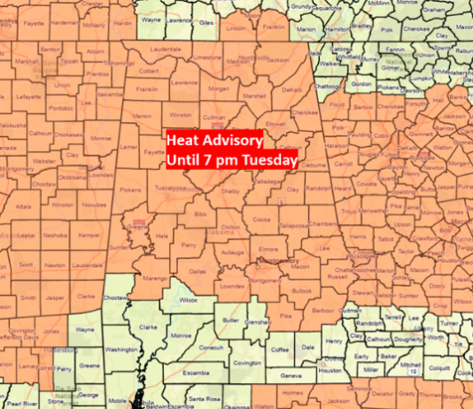 Heat Advisory for Most of State Through At Least Tuesday