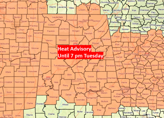Heat Advisory for Most of State Through At Least Tuesday