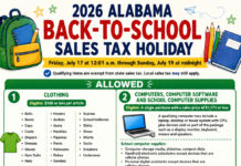 Alabama Back-to-School Sales Tax Holiday set for July 17-19
