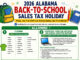 Alabama Back-to-School Sales Tax Holiday set for July 17-19
