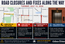 Road Closures and Service Notice Tuesday, July 14