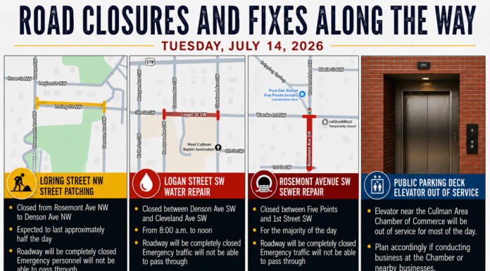 Road Closures and Service Notice Tuesday, July 14