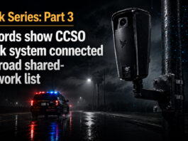 Records show CCSO Flock system connected to broad shared-network list