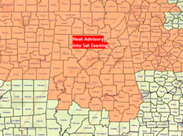 Heat Advisory Continues with a Few Severe Storms Possible