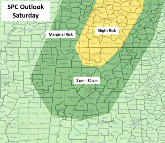 A Few Strong To Severe Storms Possible Saturday