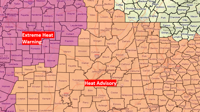 Extreme Heat in Parts of State with a Few Strong Storms Possible Today and Wednesday