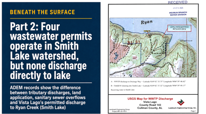 Beneath the surface, part 2: 4 wastewater permits operate in Smith Lake watershed, but none discharge directly to lake