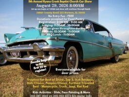 Ryans Creek Baptist Church’s rescheduled 5th annual car show set for Aug. 29