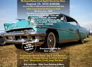 Ryans Creek Baptist Church’s rescheduled 5th annual car show set for Aug. 29