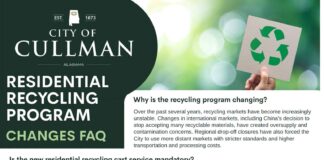 Cullman to launch optional $10 monthly curbside recycling service in 2027Â