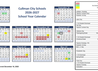 Cullman City Schools back-to-school info 2026-2027