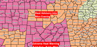 Extreme Heat Warning and a few strong storms today