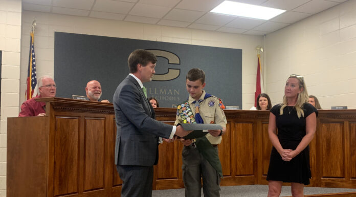 Cullman City BOE recognizes students Lukas Howlett and Daxton Nabors