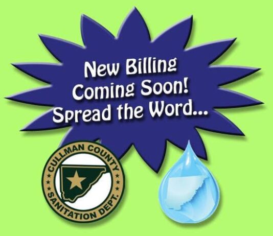 Payment transition notice for Cullman County Water and Sanitation customers