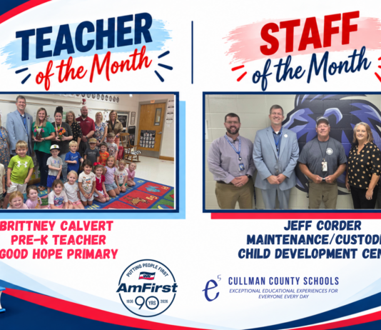 Calvert, Corder named CCBOE/AmFirst Employees of the Month