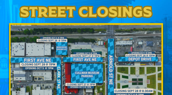 Oktoberfest street closures underway; 2nd Ave. NE to remain open