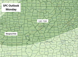 A few strong to severe storms today and Tuesday with cooler temperatures late week