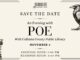 Jubilee, county library hosting ‘An Evening with Poe’ Nov. 2