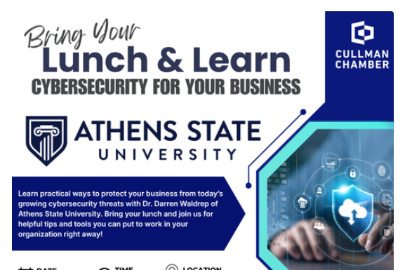 Chamber, Athens State offer free cybersecurity lunch & learn for local businesses Oct. 26