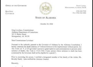 Gov. Ivey commutes Toforest Johnson’s death sentence to life without parole